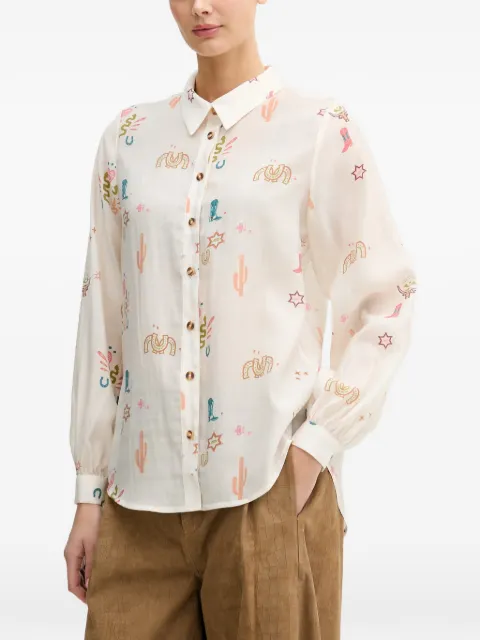 NEVER FULLY DRESSED graphic-print button-down shirt Neutrals NFDTO2062