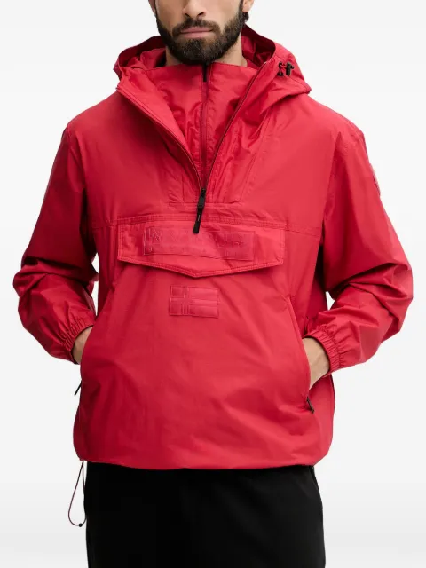 Napapijri Rainforest Next Summer logo-patch hooded jacket Red NP0A4FI3