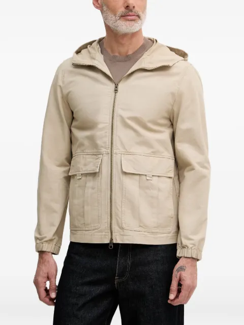 Benetton hooded patch-pocket jacket Neutrals 2OAEUN076
