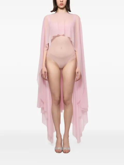Atu Body Couture mesh bodysuit and cape set Pink AT25087