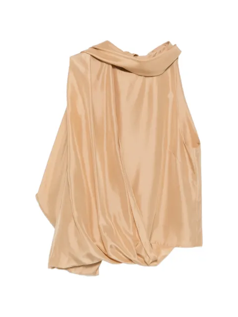 Alberta Ferretti draped scarf-detail blouse Neutrals A08070116