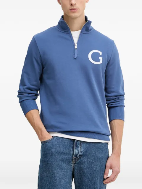 Gant logo-patch quarter-zip sweater Blue 2067119