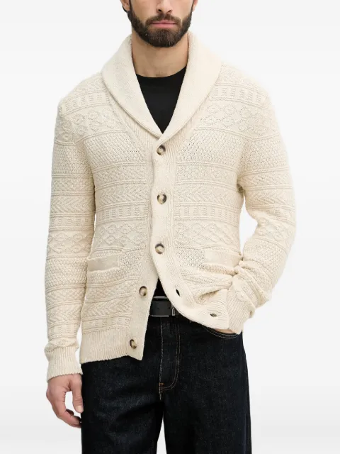 Gant cable-knit shawl-collar cardigan Neutrals 8060105