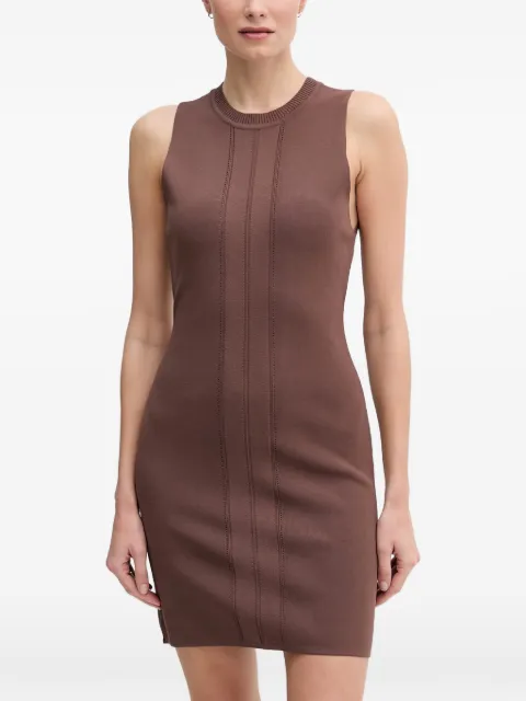 Gaudi sleeveless pointelle-knit mini dress Brown 611FD13005