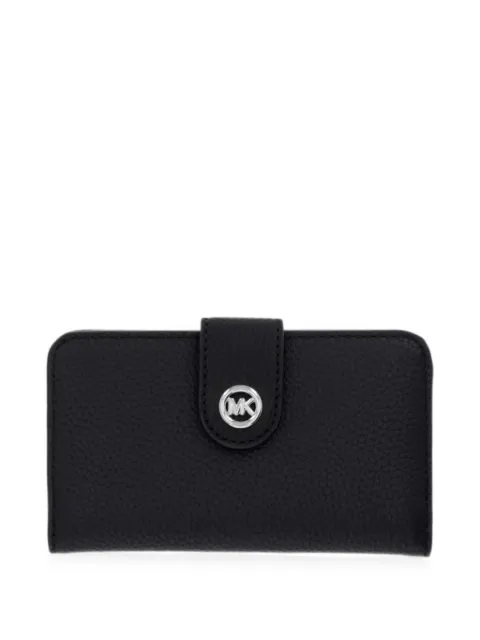 Michael Michael Kors logo-plaque pebbled wallet Black 32S6S17F8L