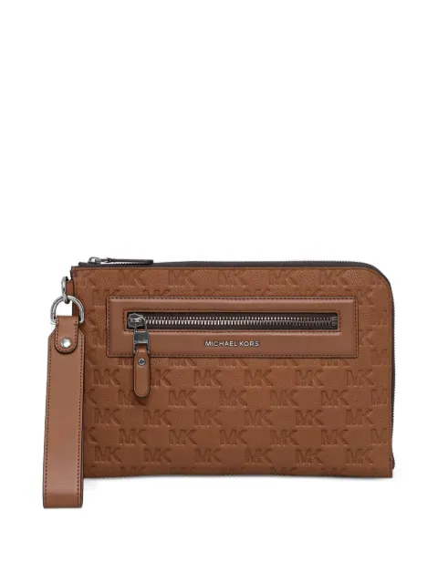 Michael Kors logo-embossed leather wash bag Brown 33S6LJSU8L