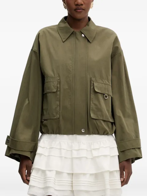 Isabelle Blanche zip-up pocket-detail jacket Green IS26SSJ059T006