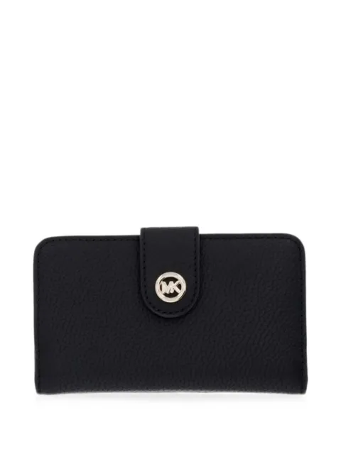 Michael Michael Kors logo-plaque pebbled-leather wallet Black 32S6G17F8L