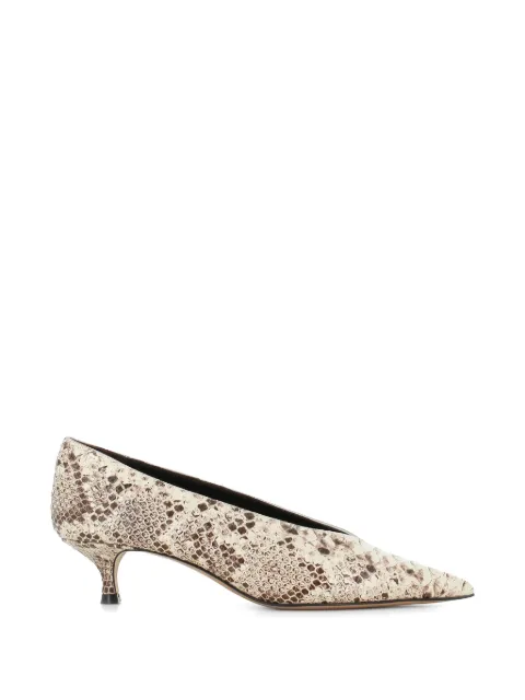 Le Monde Beryl snakeskin-effect pointed-leather pumps Neutrals BKTSNAROC