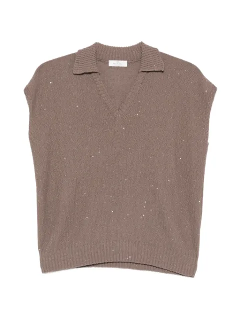 PANICALE sequin-embellished V-neck top Brown D380522V0280EIFFELL
