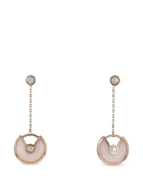 Cartier 2010s Amulette opal and diamond earrings Pink 430186