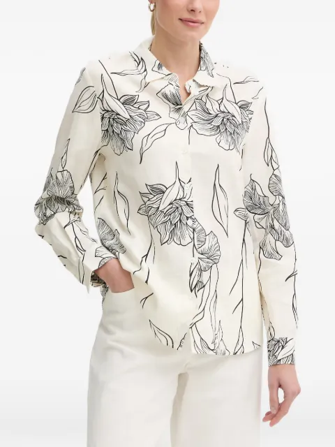 Gaudi floral-print long-sleeve shirt White 611FD45061