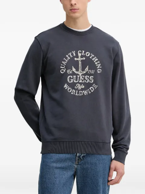 GUESS USA embroidered crew-neck sweatshirt Blue M6GQ23K3464
