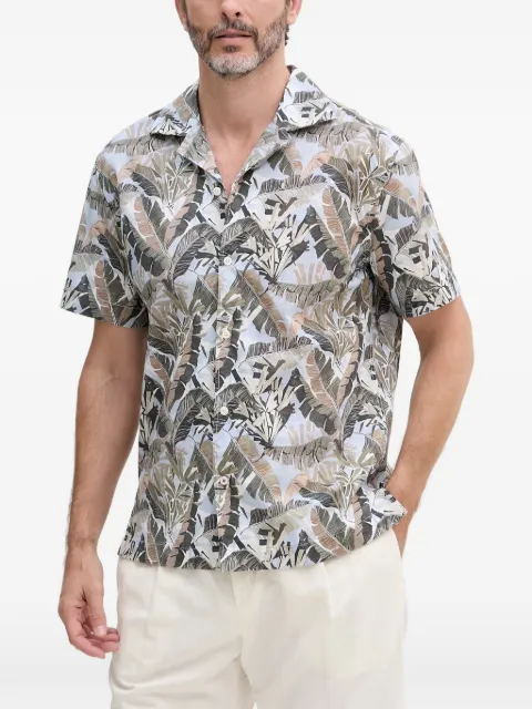 Joop! Hanes leaf-print short-sleeved shirt Blue 30102525