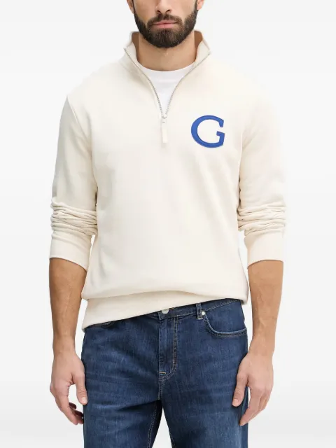 Gant logo-patch half-zip sweater White 2067119