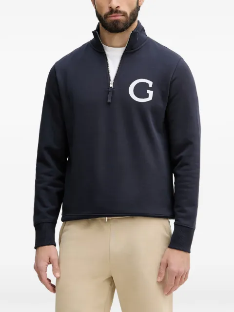 Gant logo-patch quarter-zip sweater Blue 2067119