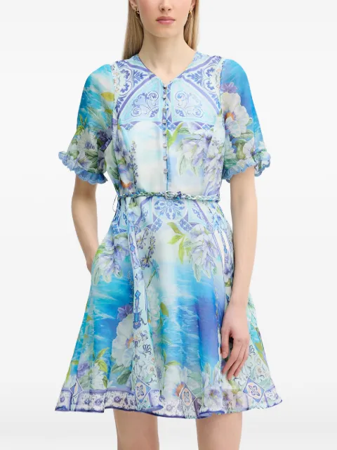 Hale Bob Cyrilla floral-print belted mini dress Blue 61DA614A