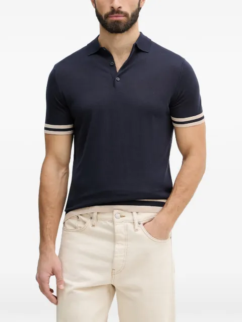 GUESS USA striped-trim short-sleeve polo shirt Blue M6GR12Z0565