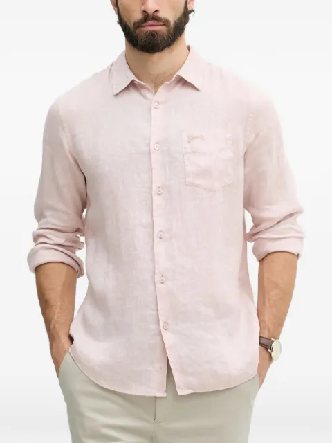 GUESS USA logo-embroidered chest-pocket shirt Pink M6GH59W1827