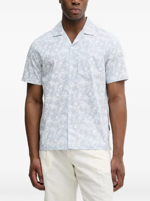 Michael Kors short-sleeved shirt in stretch cotton with floral print Blue CS6409LKX8