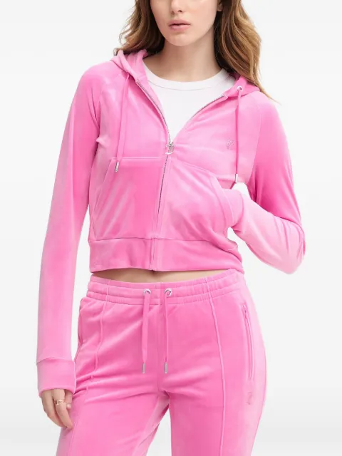 Juicy Couture rhinestone-embellished zip-up hoodie Pink JCWAS126326