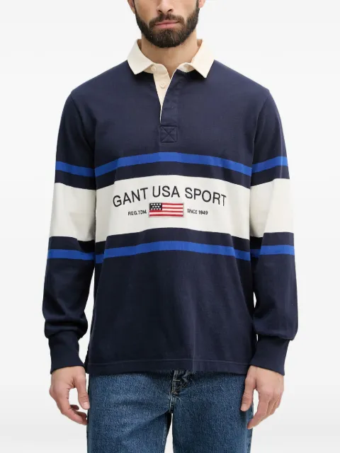 Gant striped logo-embroidered sweater Blue 2065099