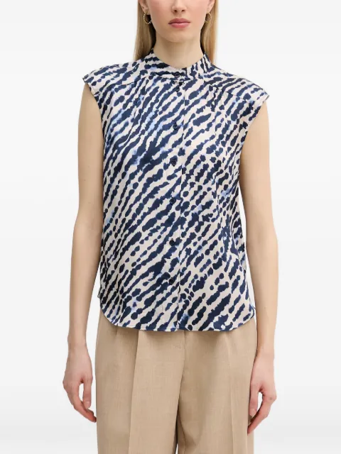 Marc Aurel abstract-print sleeveless shirt Neutrals 5314B11088