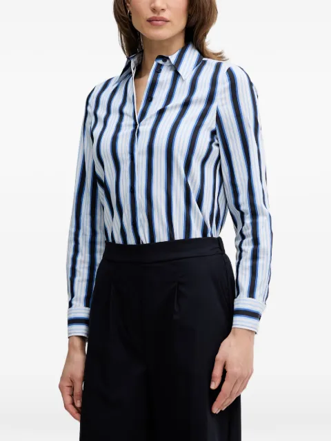 Marc Aurel vertical-stripe long-sleeve shirt White 5328A11112