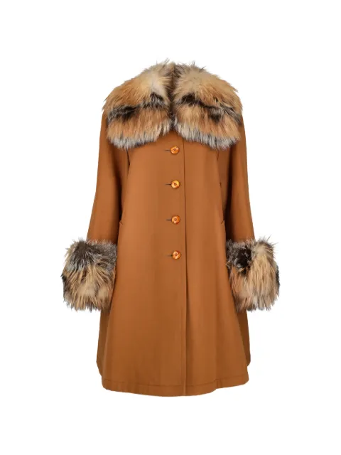 Mario Borsato Vintage faux-fur trim coat Brown CVM266109
