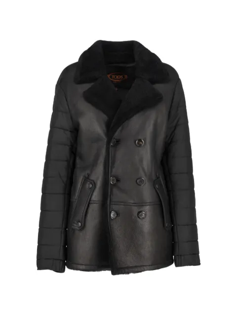 Tod's Vintage collared quilted-sleeve coat Black MR28112434