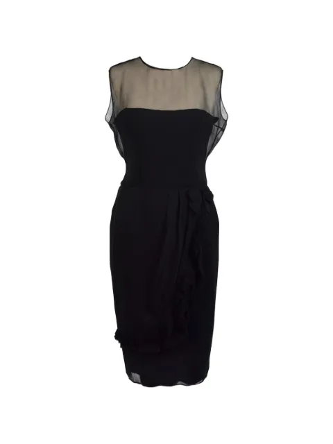 Pirovano Vintage 1960s ruffle-trim sleeveless midi dress Black W22041504
