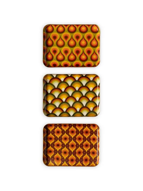 CU I SEEYOU Groovy geometric-print trays (set of three) Brown CU09844