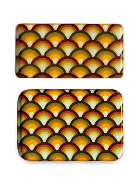 CU I SEEYOU geometric-print trays (set of two) Yellow CU19844