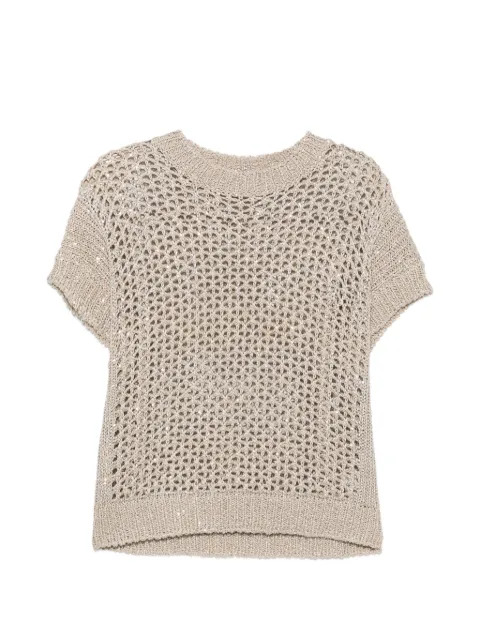 PANICALE open-knit sequin-embellished sweater Neutrals D380355GL