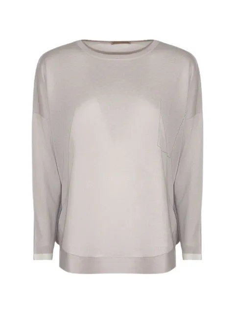 Purotatto patch-pocket round-neck sweater Neutrals SS260702008341