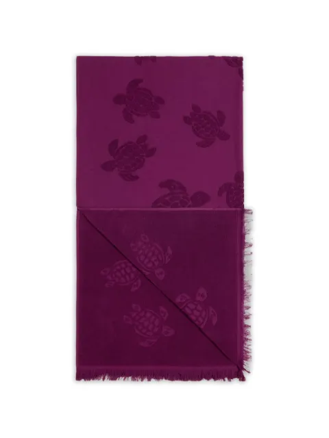 Vilebrequin jacquard-turtle towel Purple STHU1201