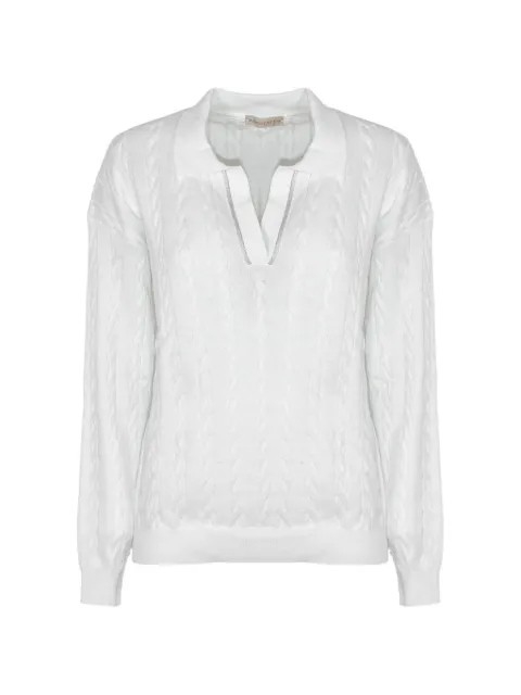 Purotatto v-neck polo top White SS260722227