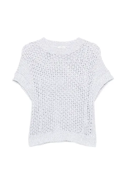 PANICALE open-knit short-sleeve sweater White D380355GL