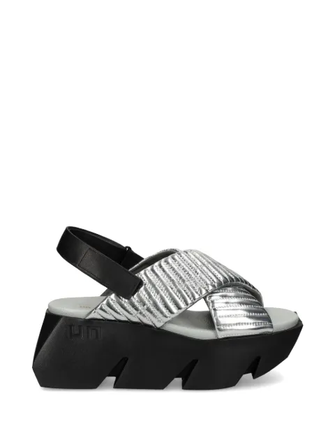 United Nude Bull Puffier quilted crossover-strap sandals Silver 10984141188