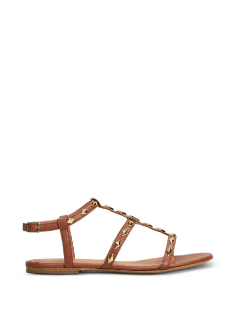 Via Roma 15 stud-embellished leather sandals Neutrals 4639