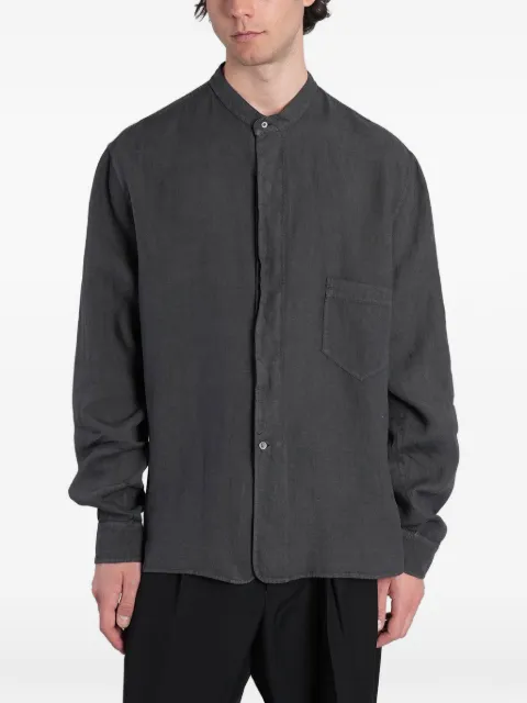 Grifoni band-collar chest-pocket shirt Grey G6AB0011
