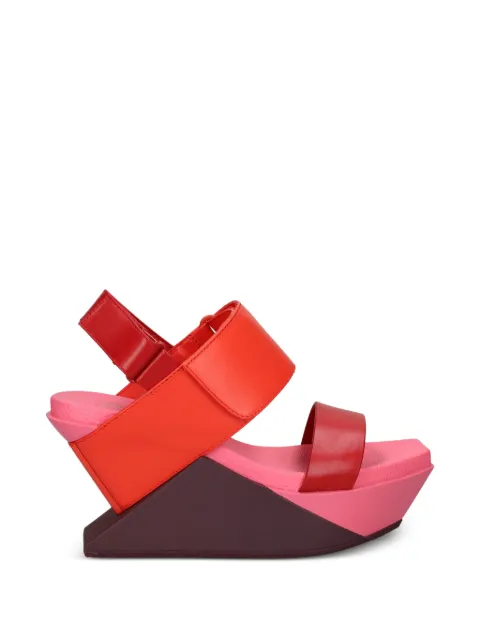 United Nude Delta Wedge touch-strap wedge sandals Red 1041396416