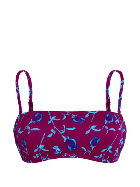 Vilebrequin floral-print bandeau bikini top Purple FOUEH132