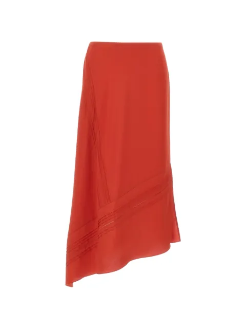 Vince pintuck asymmetric midi skirt Red V184831096