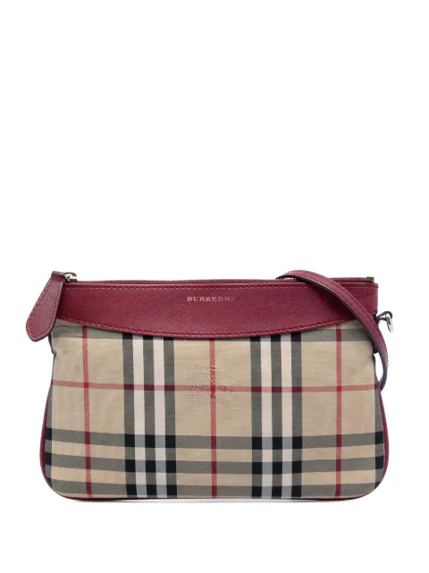 Burberry Pre-Owned 2000-2017 Haymarket Check Canvas Peyton crossbody bag Red WJ3EU1GQNZUW29LV