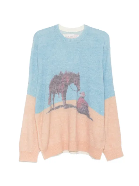 One Of These Days graphic-print intarsia-knit sweater Blue 01D07020