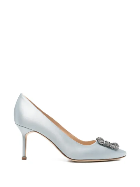 Manolo Blahnik Hangisi crystal-embellished pumps Blue 9XX0662