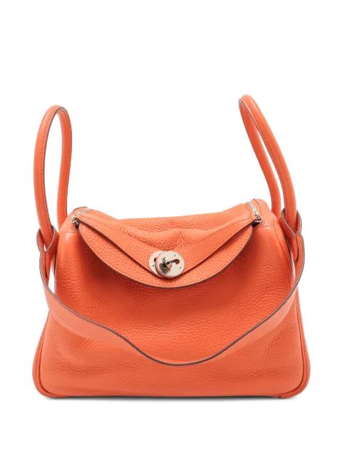 Hermès Pre-Owned 2007-2026 Clemence Lindy 26 satchel Orange 69SHM3FW3JXJ182S
