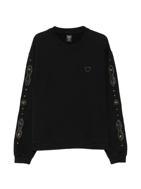 Htc Los Angeles Moustache stud-embellished sweatshirt Black 26SNCMG003