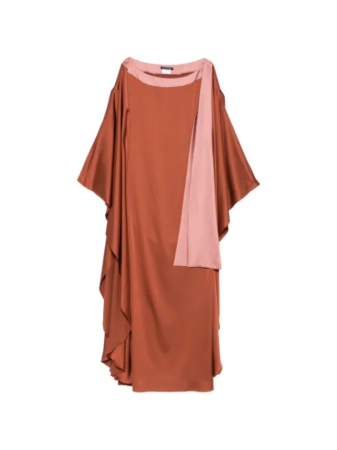 LE RJTANGE satin-finish draped dress Brown BK812636